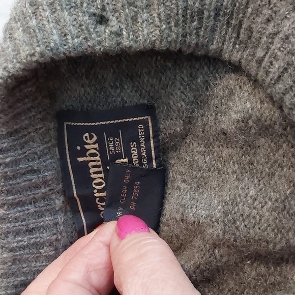 Abercrombie & Fitch- Gray Argyle Sweater 100% Shetland Wool Acadamia Sz.M - Picture 9 of 9